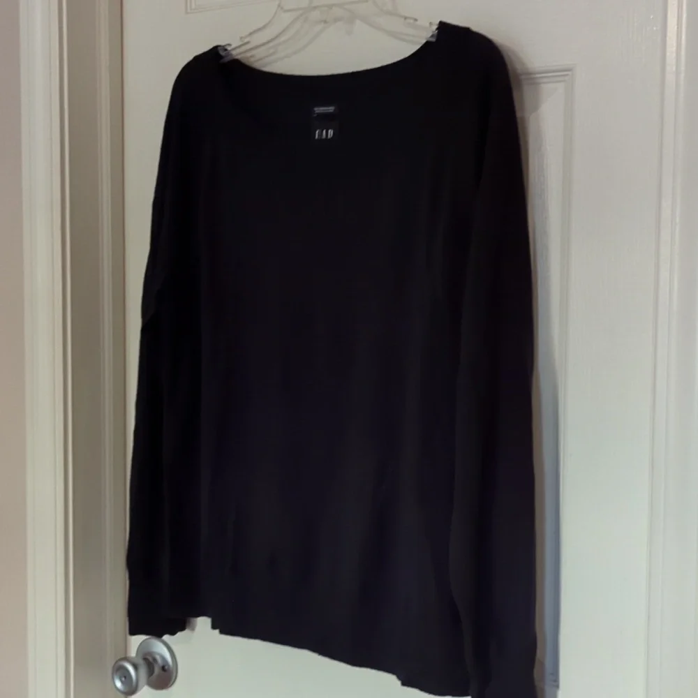 NEW GAP NAVY BLUE 100% MERINO WOOL LARGE PULLOVER SWEATER - Picture 4 of 8
